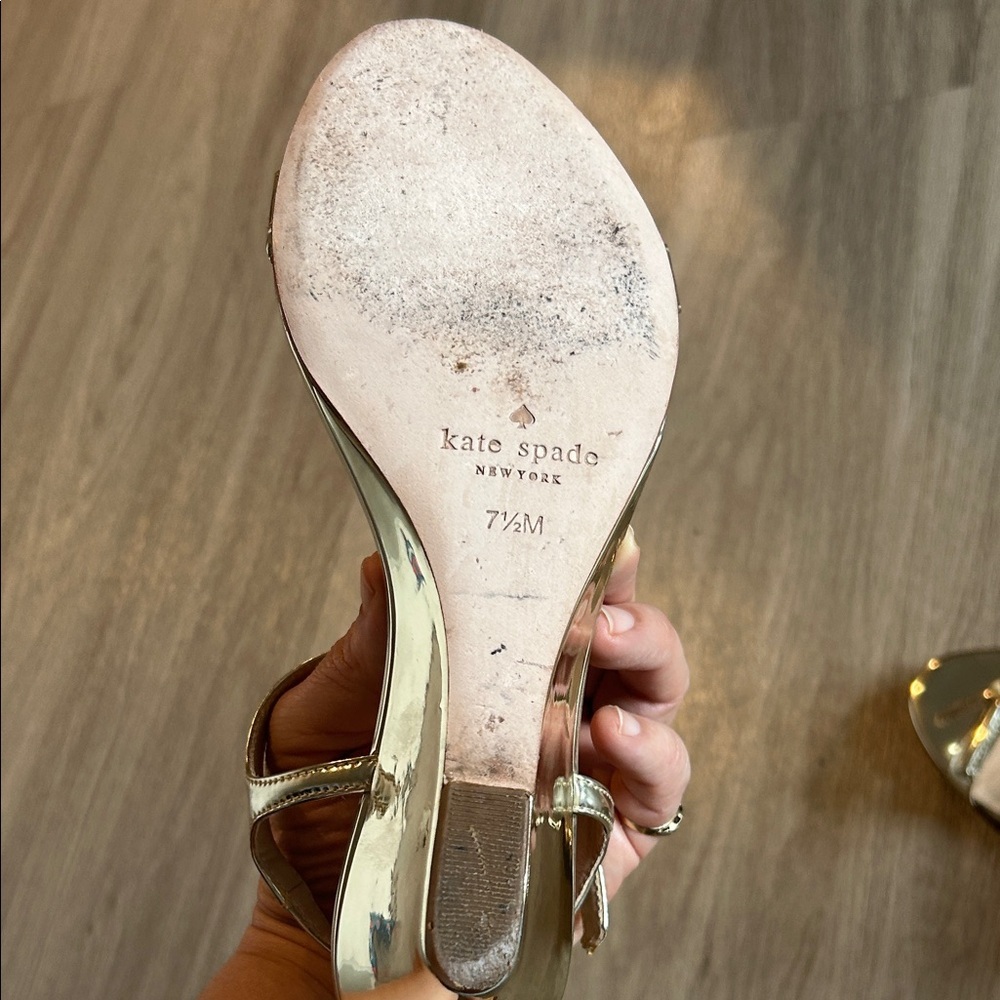 Kate Spade Metallic Gold Sandals - Picture 8 of 9